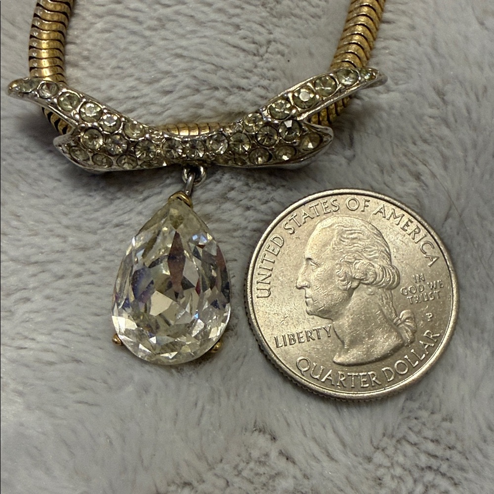 Antique D'orlan 10ct sliding tear drop 22k gold necklace - Picture 7 of 7